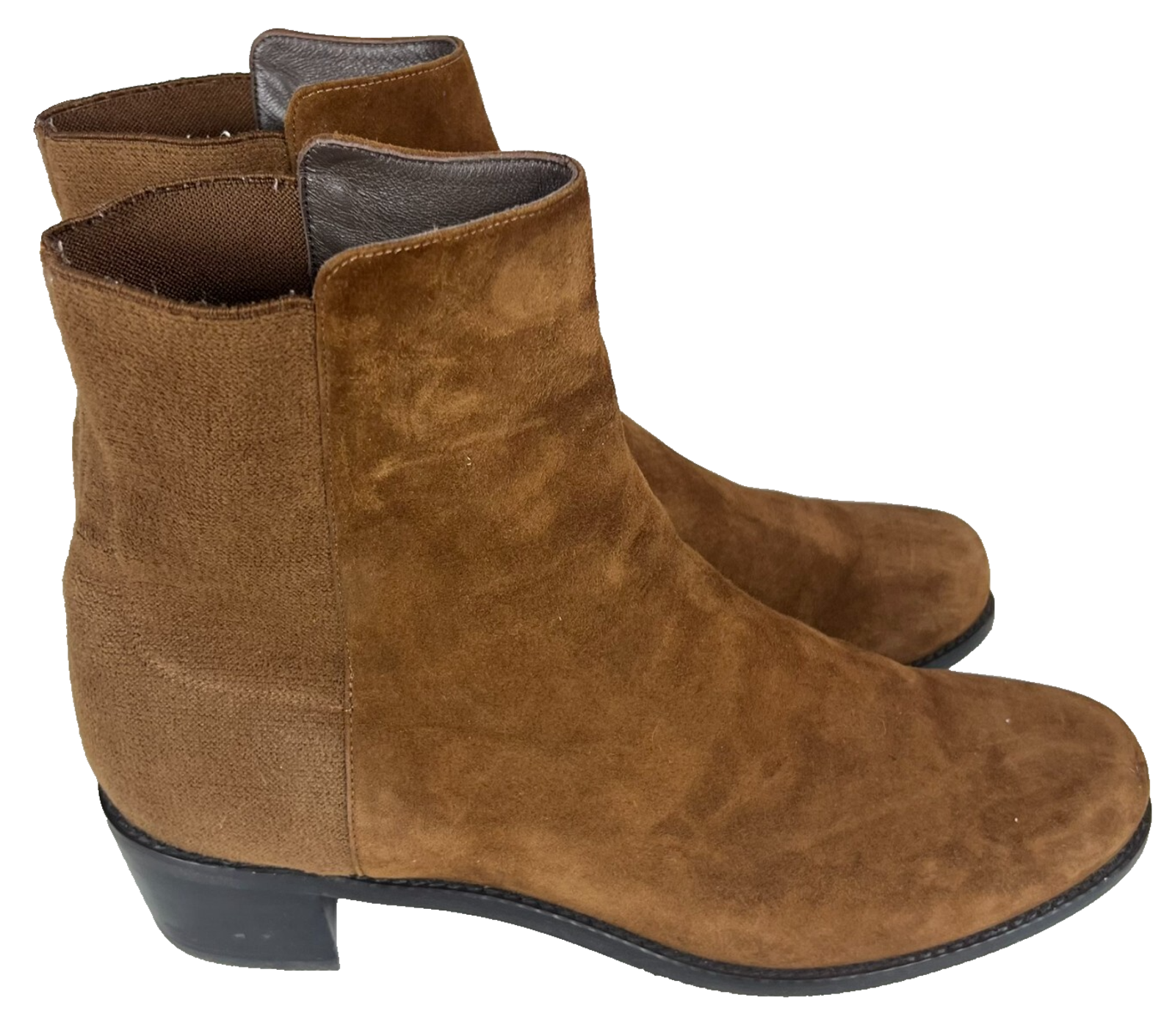 Stuart Weitzman Chelsea Boots Womens 11 Brown Suede Leather Easyon Reserve 5050